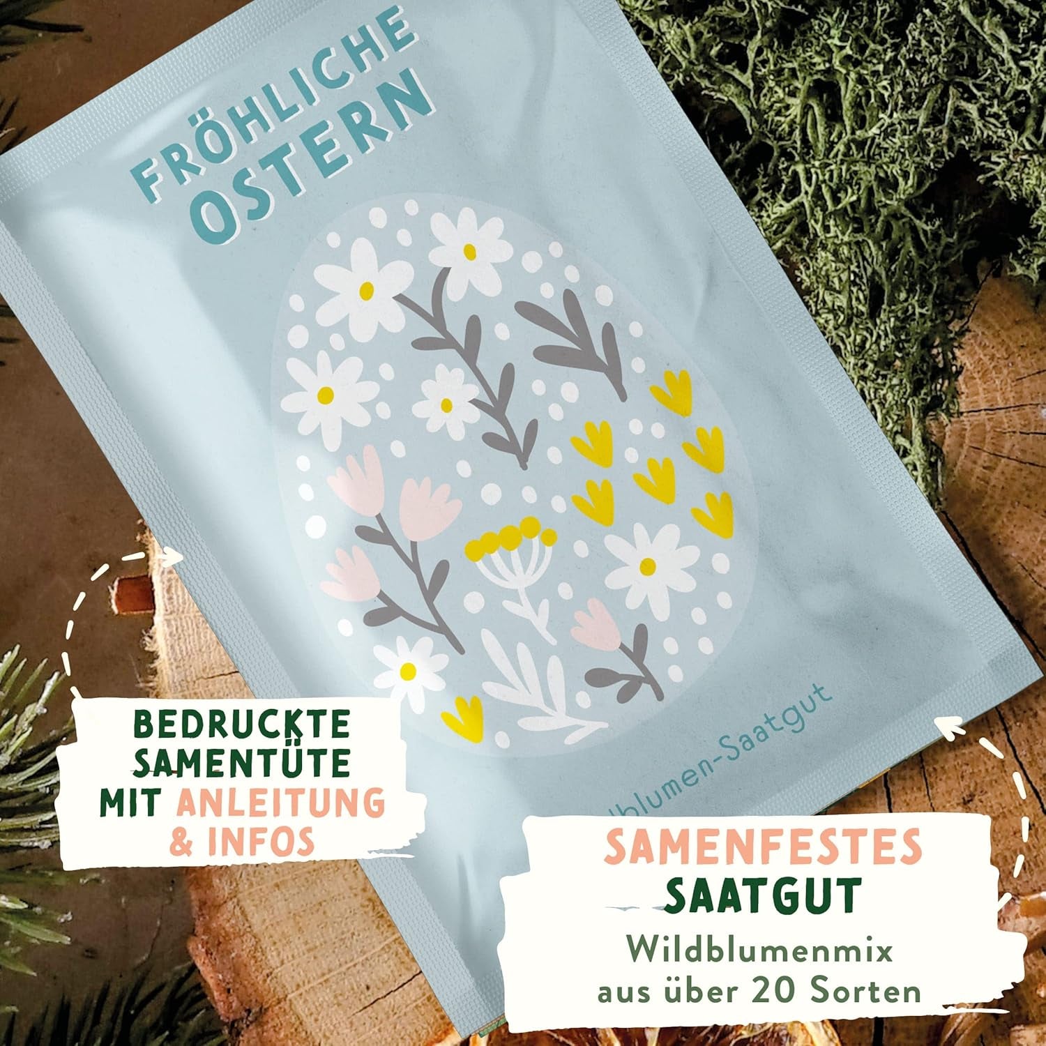 Wildblumenwiesesamen | Ostergeschenk-Blumensamen, Ostergrassamen | Osterblumensamen und Ostergeschenke für Kinder | Wildblumensamen | Samenpakete für eine Wildblumenwiese
