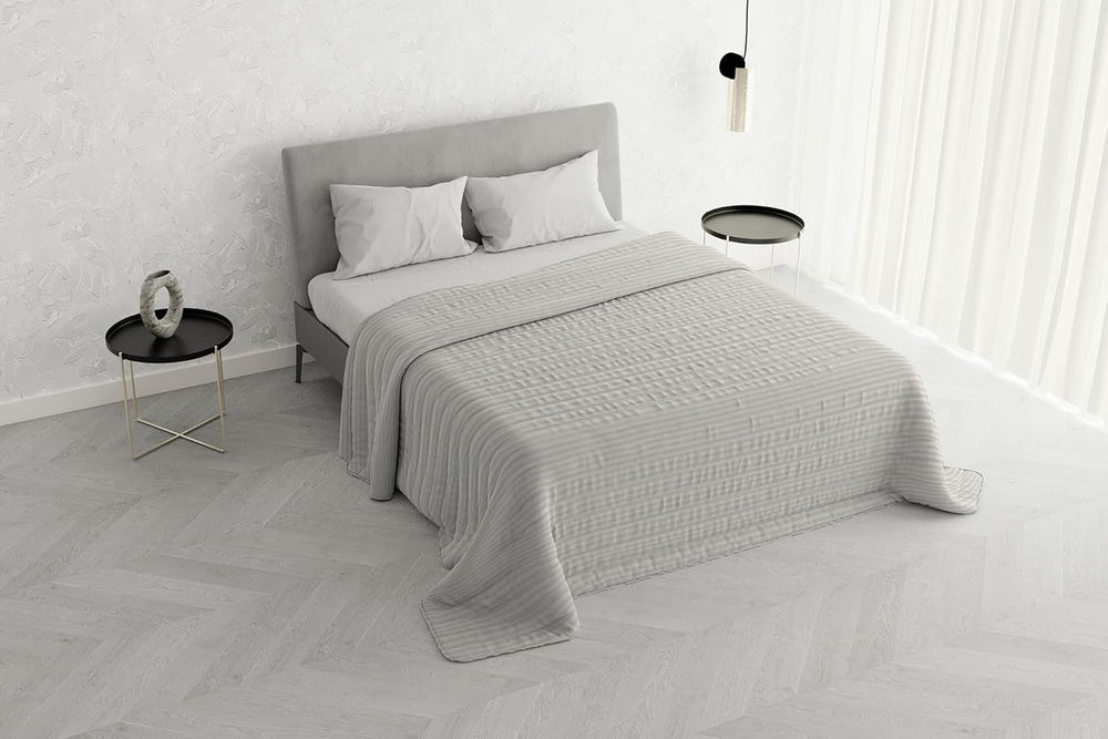 Sommerdecke Satin Stripes, Polyester, Creme, 260X250 cm Bettdecken und Steppdecken Naty Shop