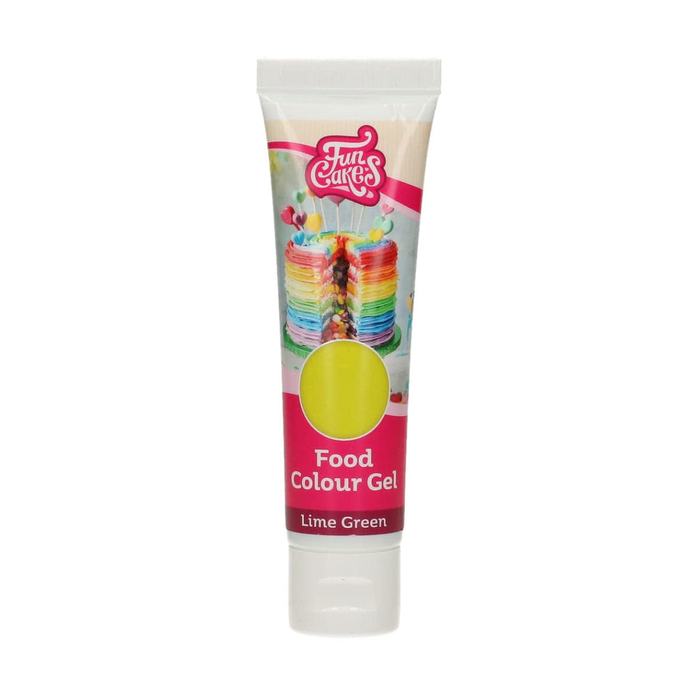 Colorant alimentar Funcakes Gel Verde Lime: Colorant alimentar foarte concentrat pentru aluat, cremă, fondant și marțipan. Dozare ușoară. Picătură individuală pentru a crea culori vibrante. Halal. 30 g.