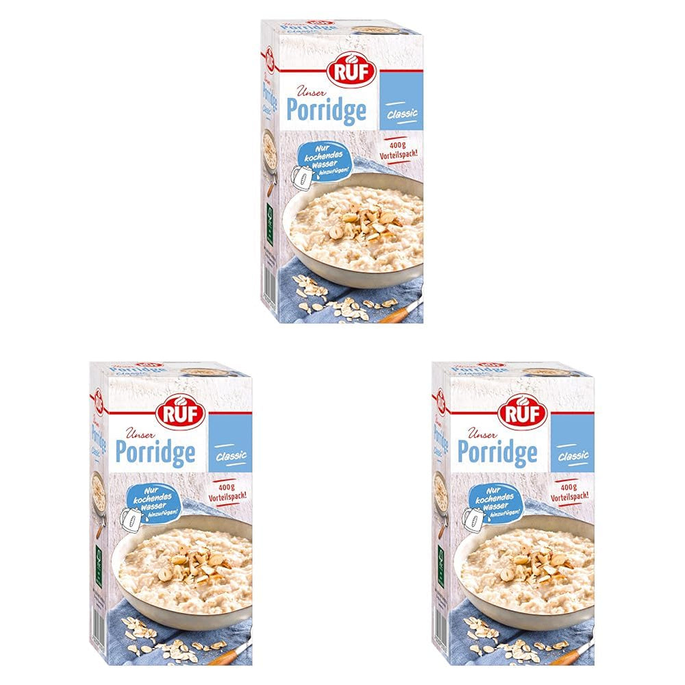 RUF Zimt-Apfel-Haferflocken mit ganzen Haferflocken, zartem Zimtgeschmack und getrockneten Apfelstücken, Snacks, Großpackung, 1 x 400 g