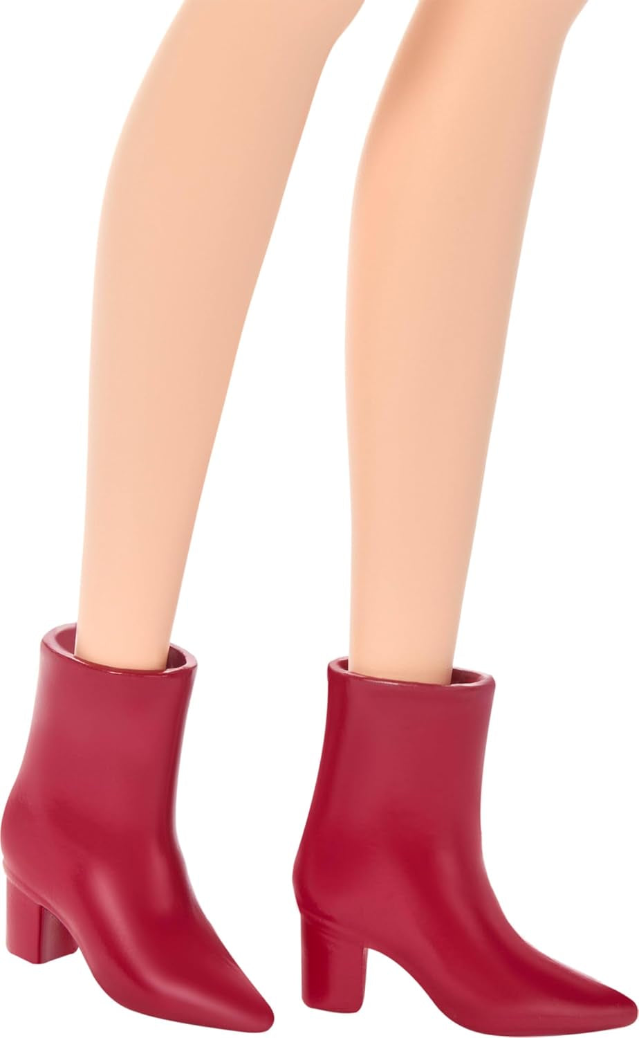 Păpușa Barbie Fashionistas nr. 246 într-o rochie roz, fără bretele, cu imprimeu leopard, cu păr negru și accesorii precum un colier cu fundă și cizme, JJN59