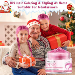 Vopsea de păr temporară roz lavabilă, ceară de păr temporară Culoare coafură naturală Pomade Vopsea de păr lavabilă pentru bărbați femei Party Cosplay Halloween Crăciun Vopsea pentru par Naty Shop