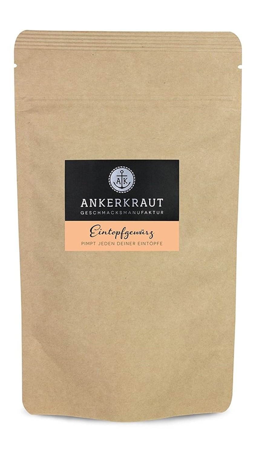 Ankerkraut Eintopf, Linsen, Beans and Gemüse, Gewürz-Mischung, Vielfalt für jeden Geschmack, ohne Geschmacksverstärker, lecker schmecker, 90 g im Korkglas