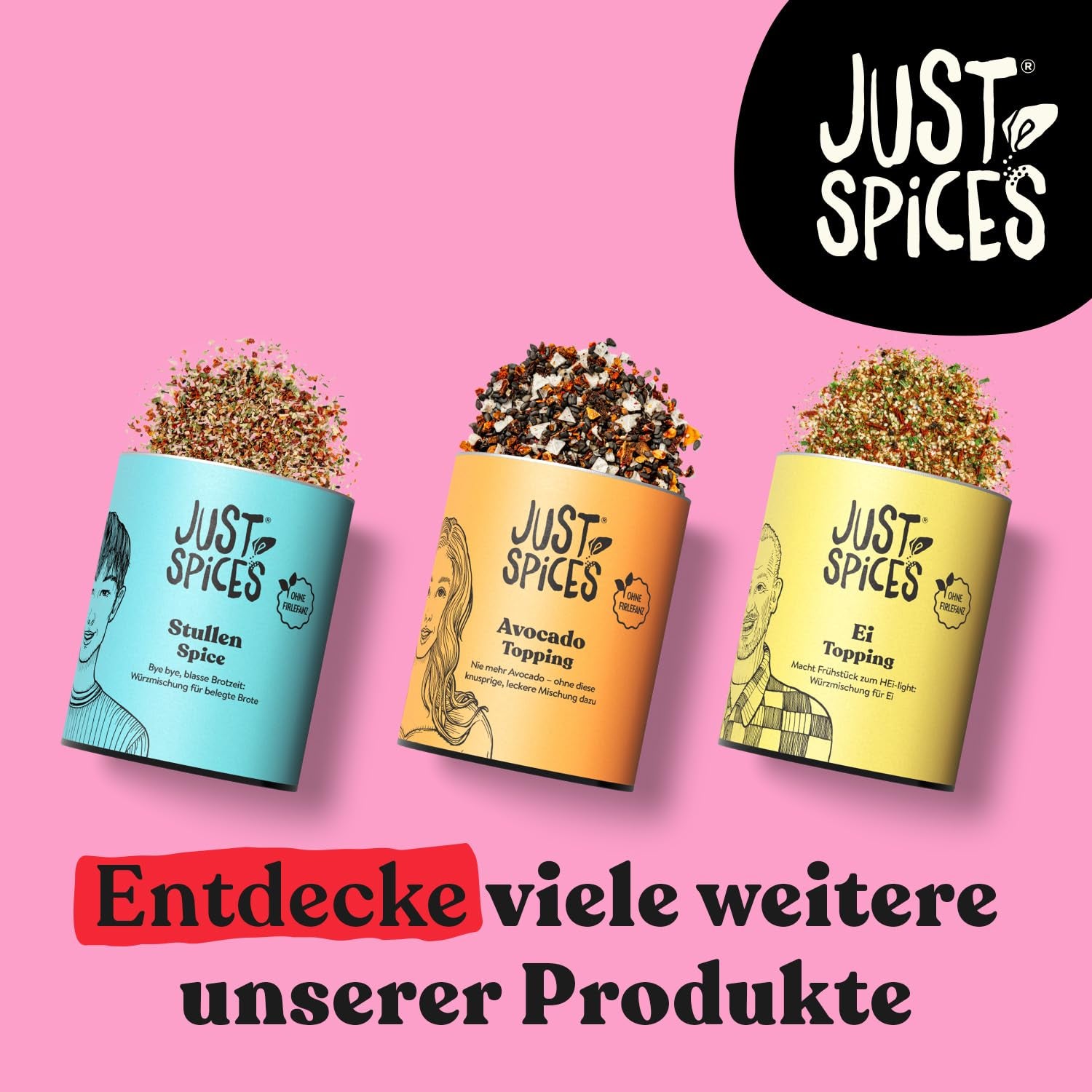 Just Spices Stullen Spice I Würze belegte Brote mit 13 leckeren Zutaten in einem Gewürzmix I Gewürzdose, 50 g