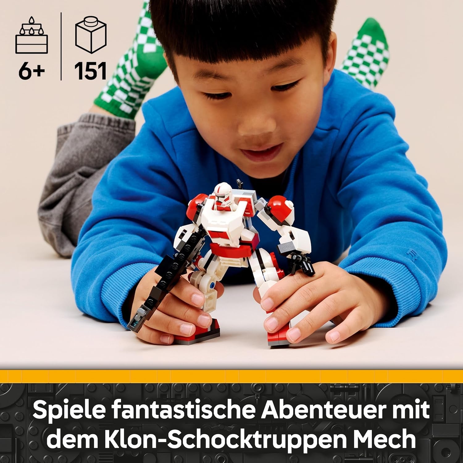 LEGO Star Wars 75448 Klon-Schocktruppen Mech – Bewegeliche Actionfigur mit Blastergewehr & Minifigur – Modellbau für Kinder – Geschenk für Jungen ab 6 Jahren & Star-Wars-Fans