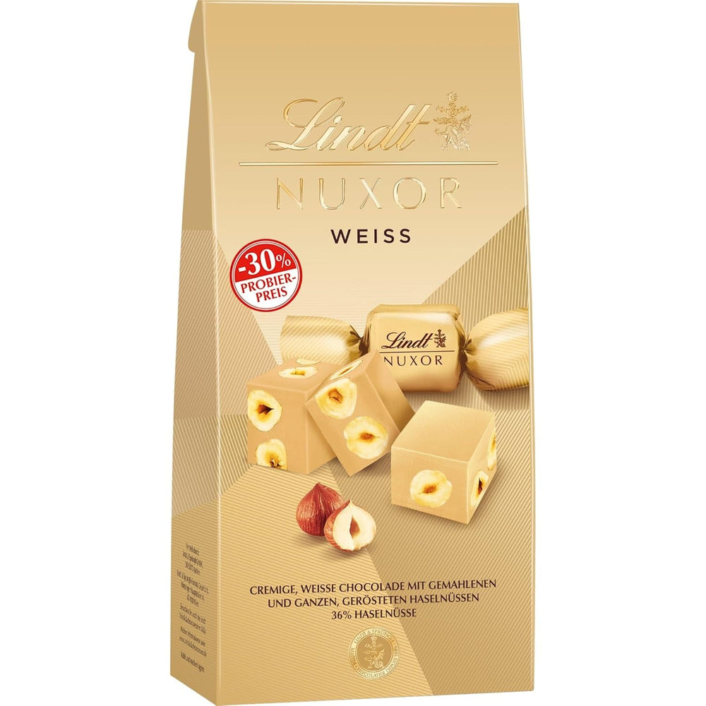 Lindt NUXOR cremige weiße Schokolade mit ganzen gerösteten Haselnüssen, 103 Gramm Naty Shop Standardtitel