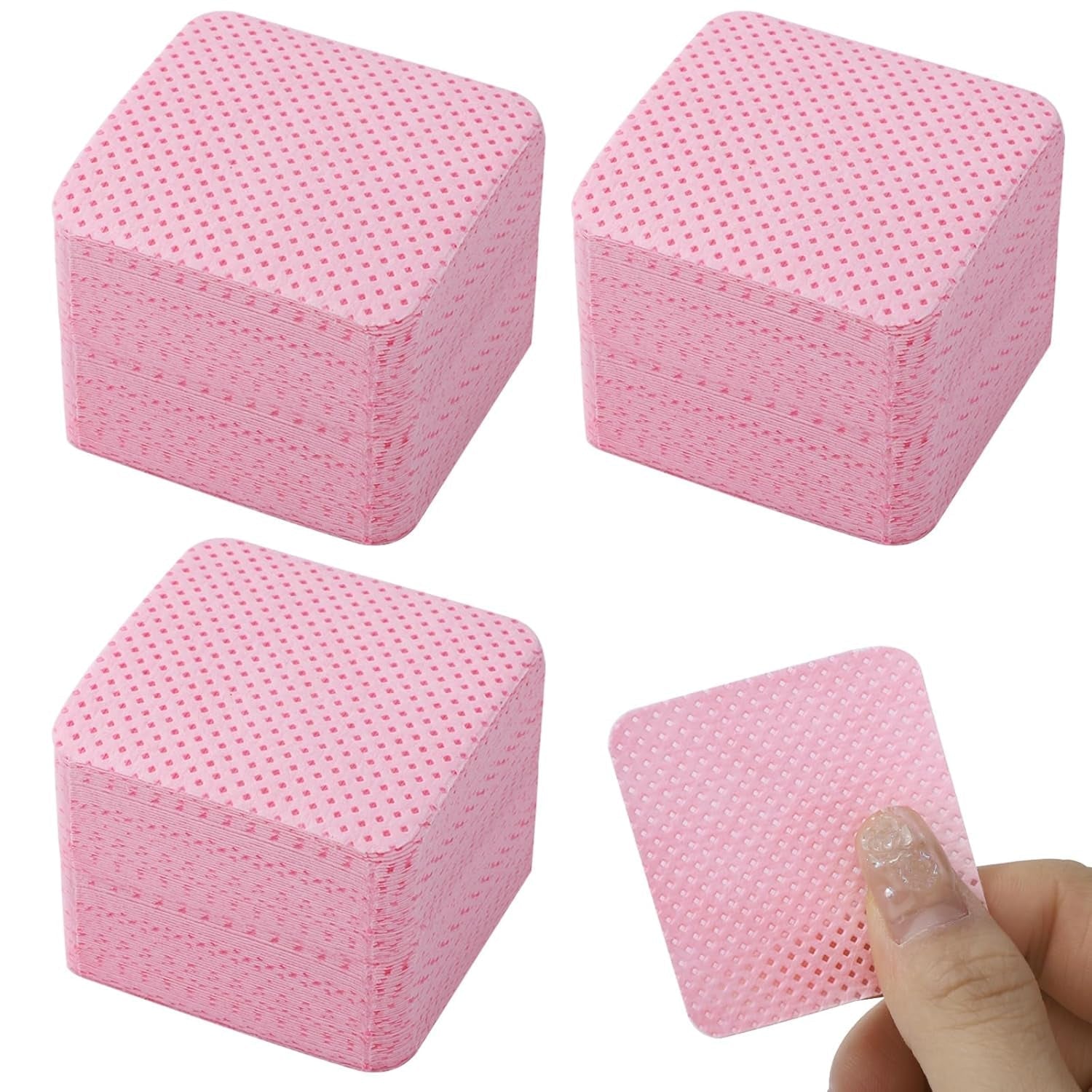 300 Stück Nagellackentferner Pads, Fusselfreie Nägel Wattepads Für Nägel Nagellackentferner Lint Free Nail Wipes Cleaner Gelnägel - Rosa
