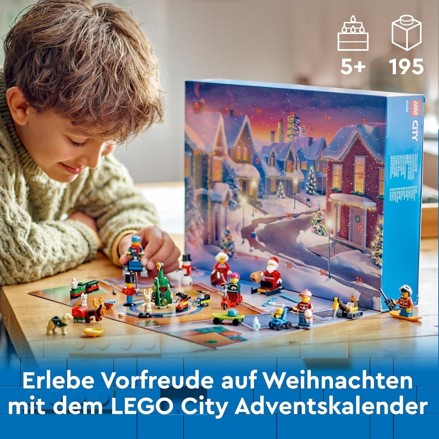 LEGO City Adventskalender 2024, Adventsgeschenk für Kinder ab 5 Jahren, 24 Überraschungen, Minifiguren in Weihnachtsoveralls, Weihnachtsmann und Frau Weihnachtsmann, Weihnachtsgeschenk 60436 Bausets Besuchen Sie den LEGO-Store