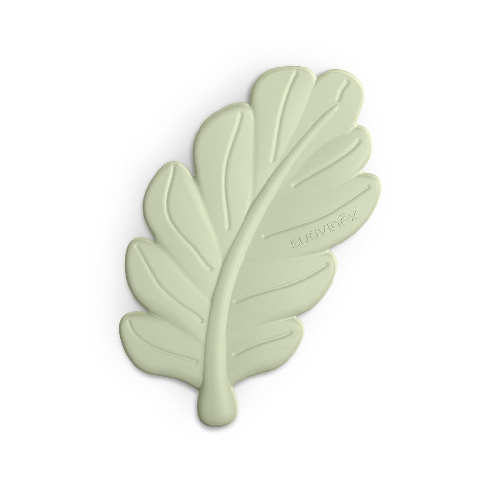 Suavinex, inel de dentiție din silicon dintr-o singură bucată. Moale, flexibil, sigur. Calmează și ameliorează gingiile bebelușului. Ergonomic, ușor de prins, cu textură/ușurare. Design cu pădure, Poezie, Verde