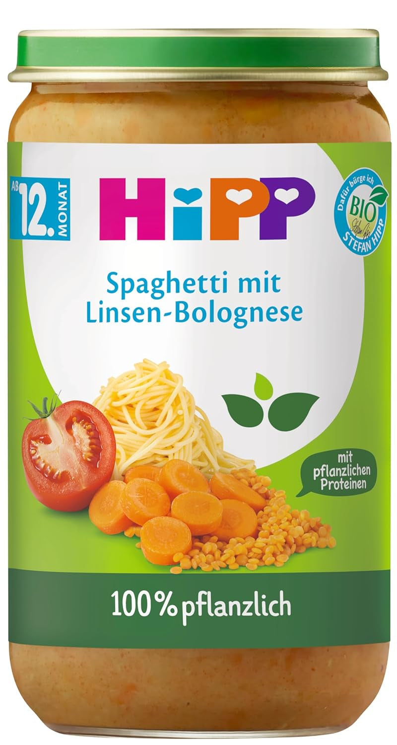 Hipp 100 % pflanzliche Menüs ab 12 Monaten Mutter und Kind Naty Shop 250 Gramm Spaghetti Bolognese