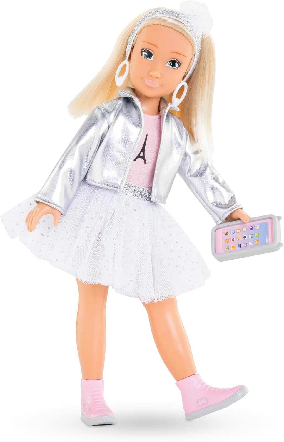 Corolle Girls Valentine Paris Fashion, Ankleidepuppe im Pariser Fashion Week Look und 4 Teile, Vanilleduft, 28cm, ab 4 Jahre