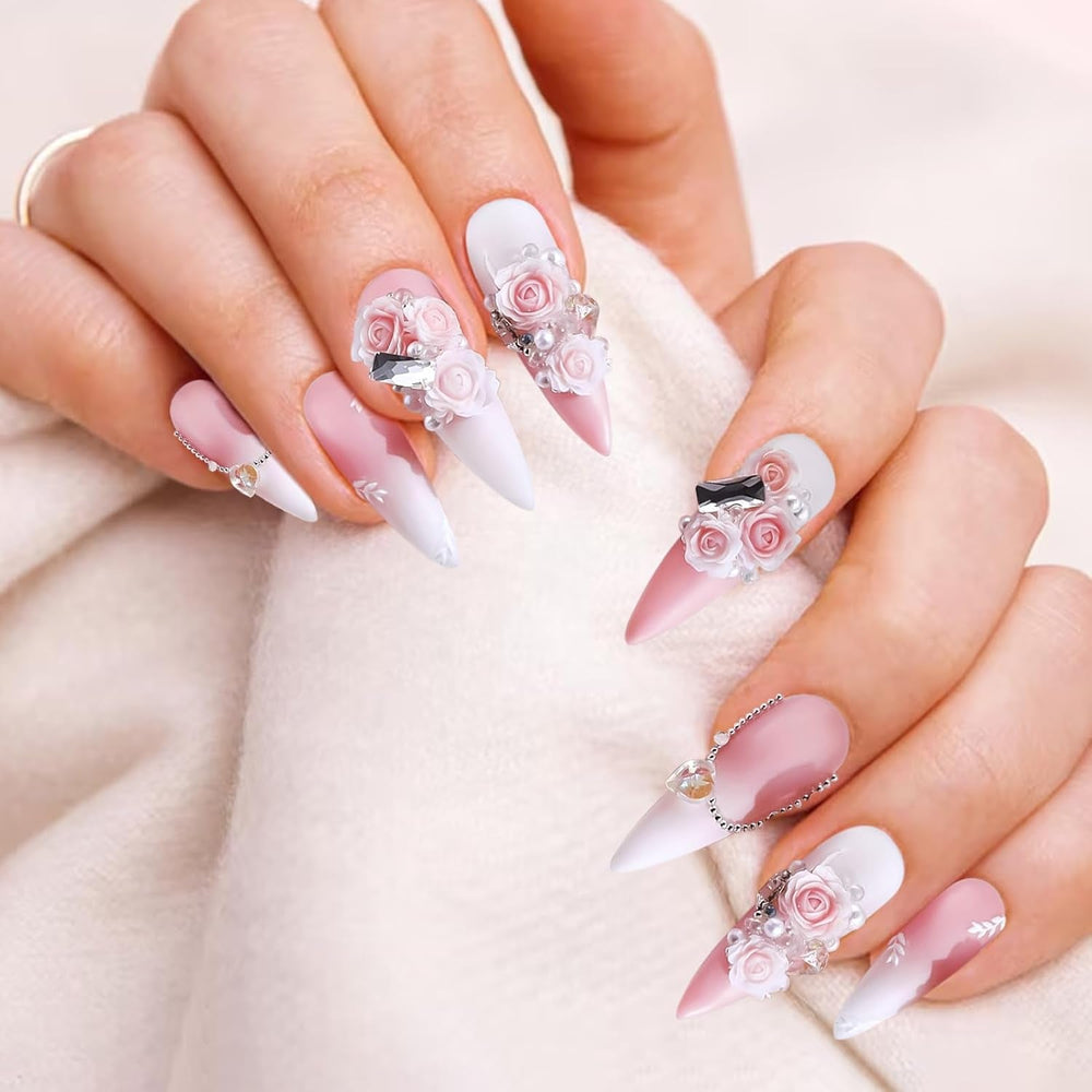 300 Stück Niedlich Blume Nail Charms, 3D Harz Floral Kamelie Rose Nägel Charms Mit Perle, Gemischt Größe Bunte Flower Nägel Deko Für Frauen Nail Art Zubehör