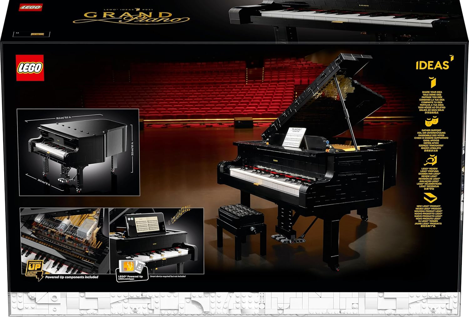 LEGO Ideas Konzertflügel (21323); Bauset; Ihr eigener Konzertflügel; tolles Modellbauprojekt geschätzt Pianisten, Musiker, Musikliebhaber oder Bastler (3.662 Teile)