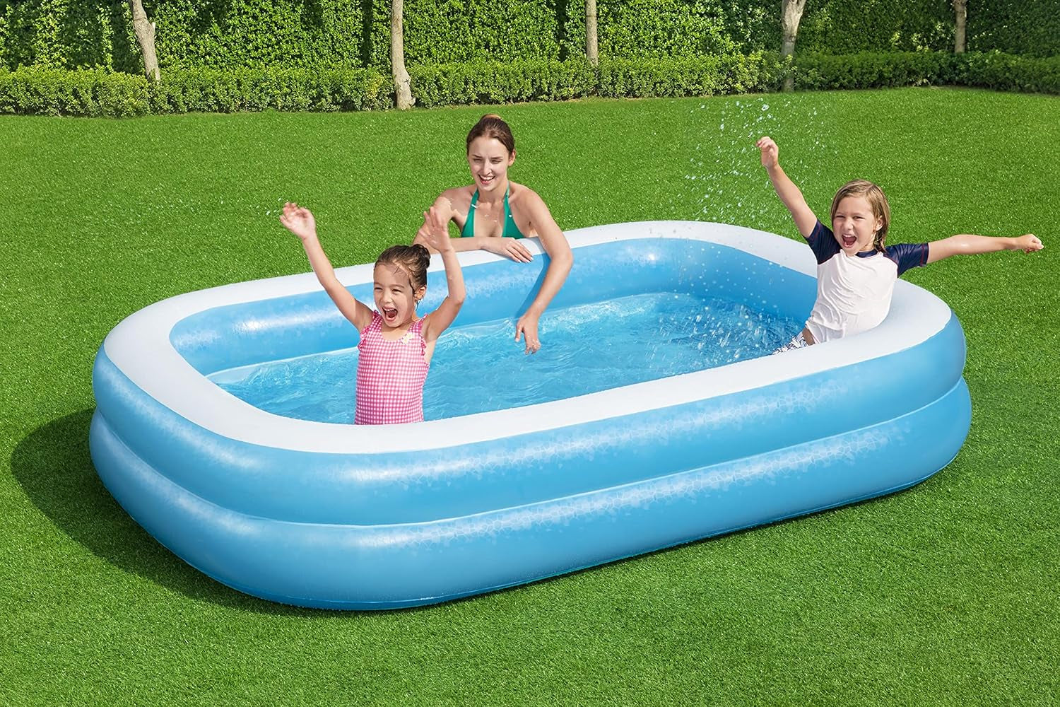 Piscină Bestway Family, piscină dreptunghiulară pentru copii, ușor de asamblat, culoare, 262 x 175 x 51 cm