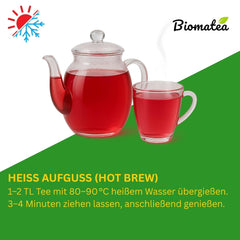 Ceai de fructe – 100 g Amestec aromat de fructe cu mere, hibiscus și scorțișoară – Pungă cu fermoar, aproximativ 25 de cești – Fără aditivi, ambalat în Germania