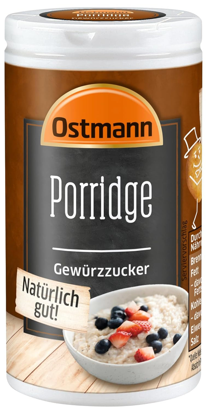 Ostmann Gewürze – Porridge Gewürzzucker, Aromatischer Mix Mit Zimt & Kakao, Zum Würzen Von Oatmeal, Milchreis Und Anderen Süßen Spezialitäten, Vegan, 60 G (Verpackungsdesign Kann Abweichen) Cerealien Naty Shop