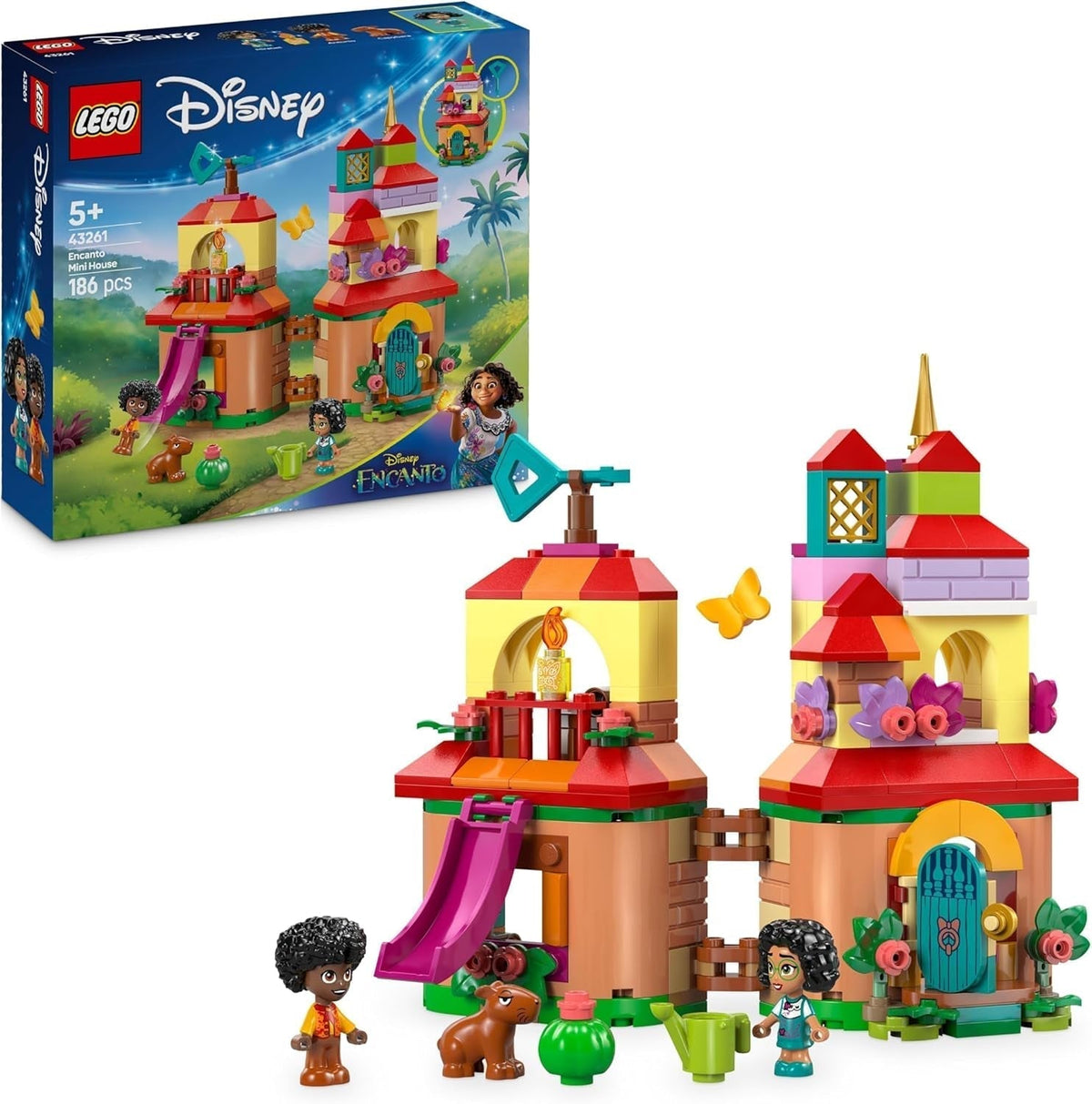 LEGO® Disney Encanto Mini House, Konstruktionsspielzeug für Mädchen ab 5 Jahren, Fantasy-Spielzeug und Bauset mit Mirabel und Antonio Mini Dolls, einer Capybara-Figur und Schlüssel 43261 Bausets Besuche den LEGO-Store Standardtitel