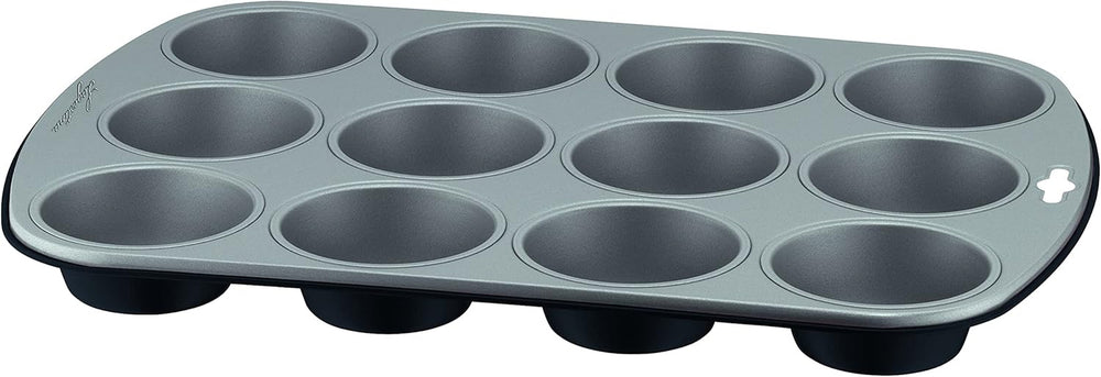 Gustosa Backform 12 Muffin Aus Stahl, Antihaftbeschichte, Für Backofen, Schwarz, 38 X 27 Cm Formen und Bleche zum Backen Naty Shop