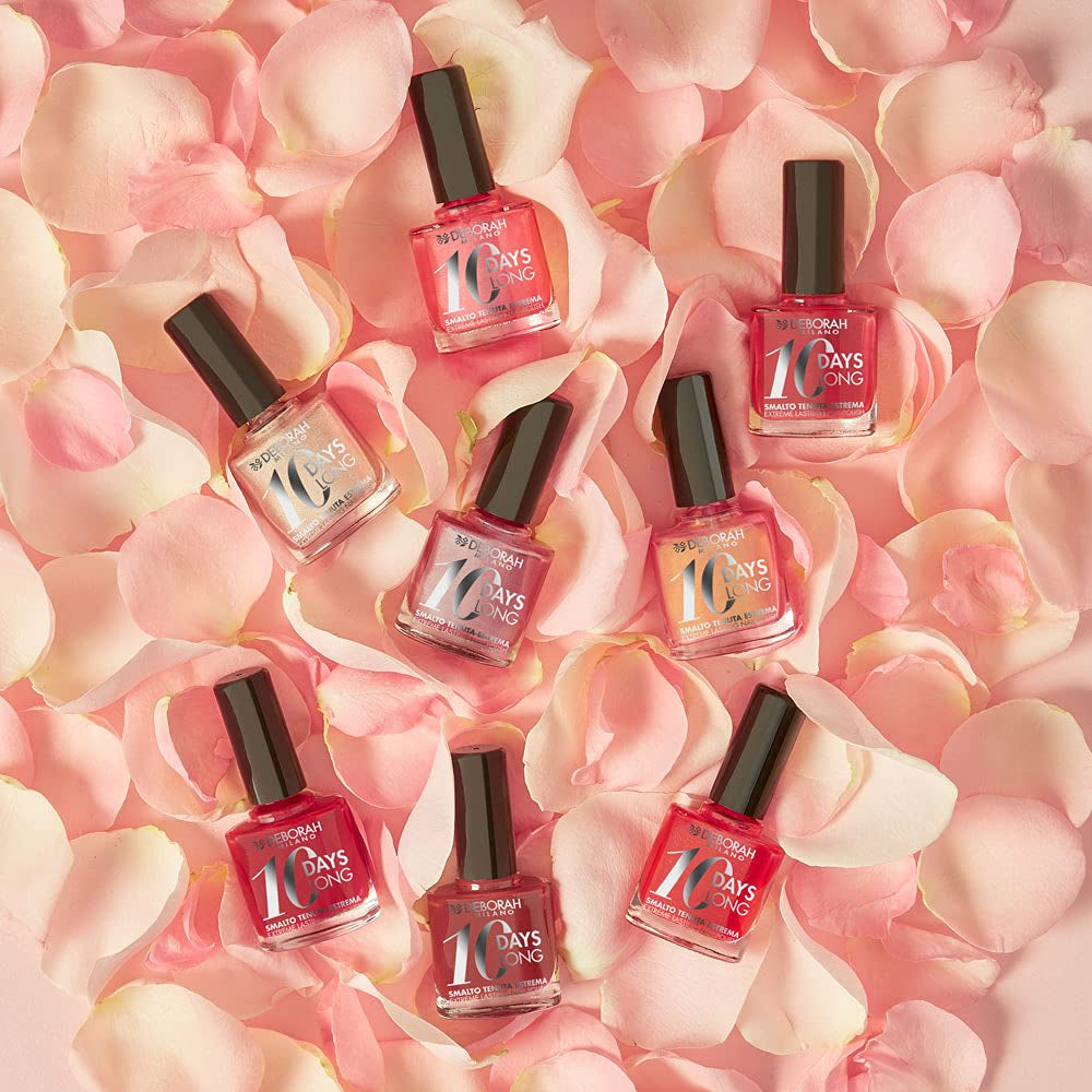 Nagellack Nr. 39 Geranium Red, mit 10-Tage-Wirkung, hält bis zu 10 Tage ohne Nachbesserungen oder UV-Lampe, für gepflegte und glänzende Nägel.