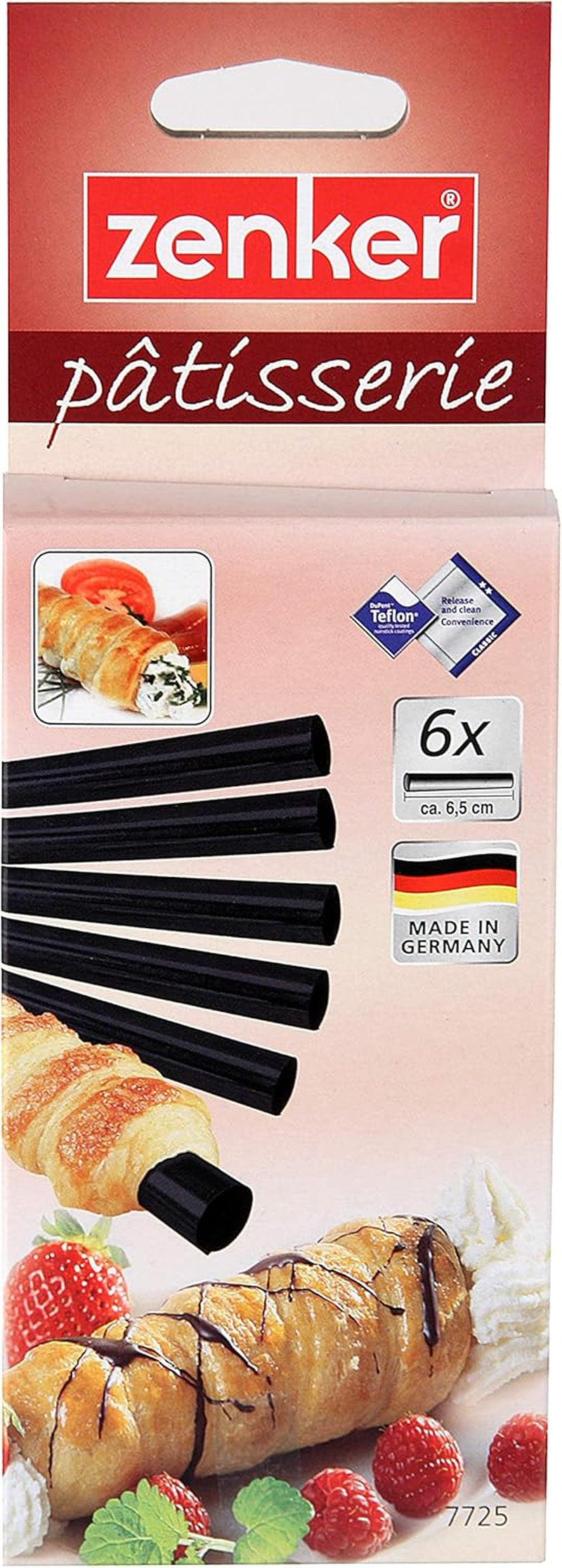 Zenker Schaumrollen Set – Premium Backformen für köstliche Schaumrollen, hitzebeständig bis 230°C, inklusive praktischer Aufbewahrungsbox, 6-teilig, Schwarz