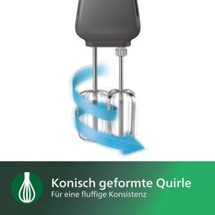 Philips Handmixer, 450 W, 5 Geschwindigkeiten plus Turbo, Weiß/Grau (HR3741/00) Kitchen Naty Shop