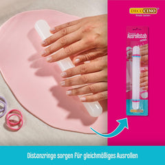 DECOCINO Ausrollstab – 3-teilig, ca. 23 cm lang – antihaftbeschichter als Teigrolle zum Ausrollen von Marzipan, Blütenpaste, Roll-Fondant