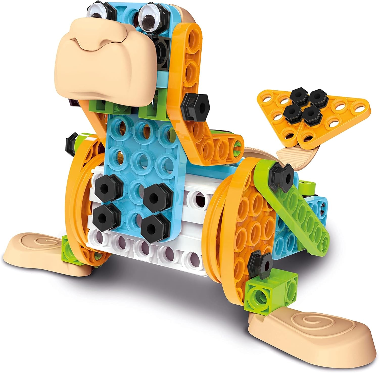 Clementoni 97860 Science & Play Build – Mechanics Junior Lustige Tiere, Bausatz für 8 Tiermodelle, motorbetriebenes Konstruktionsspielzeug für Kinder ab 6 Jahren Amazon Exclusive