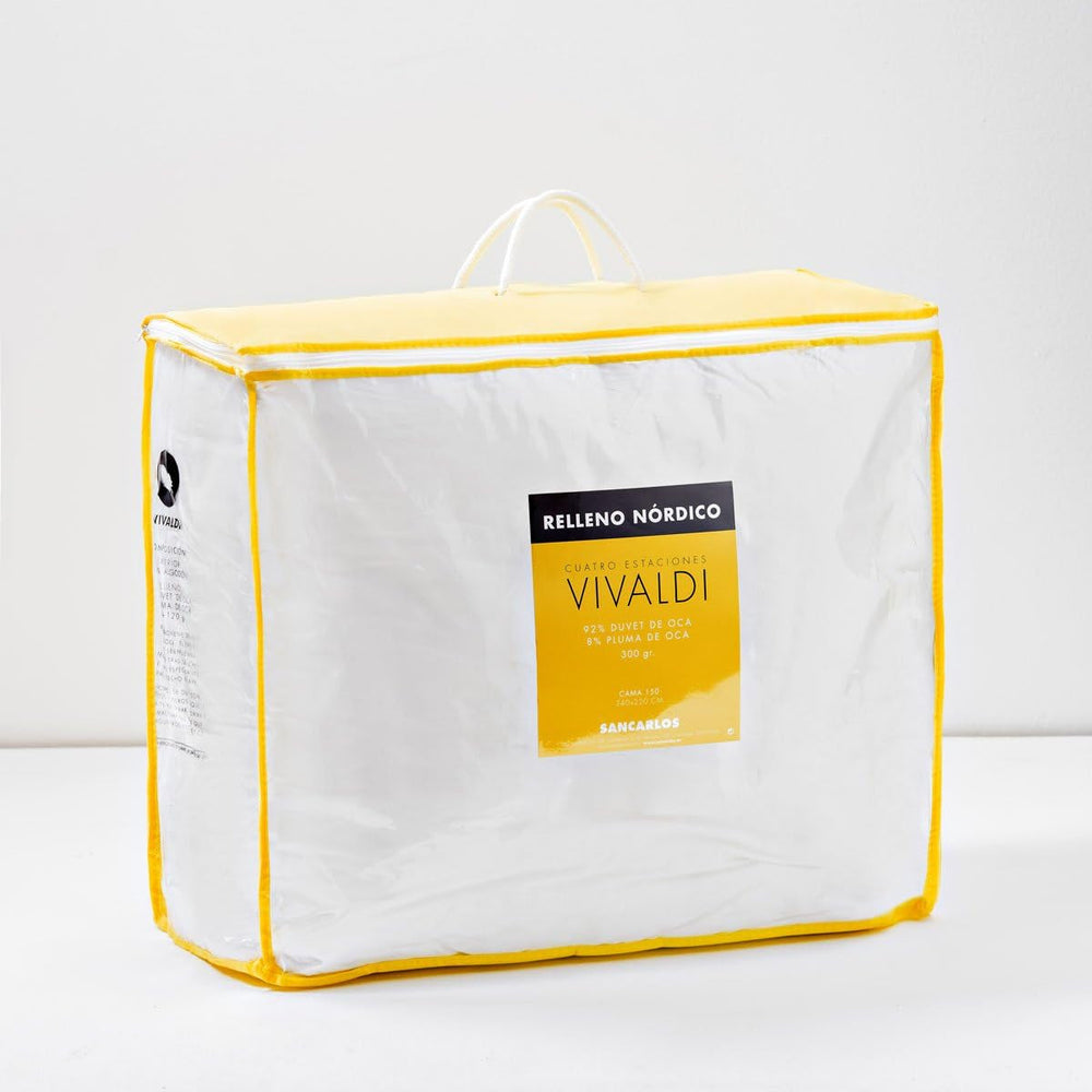 San Carlos Vivaldi - Steppdecke, Dichte 180 G + 120 G, 92 % Daunen, 8 % Federn, 4 Jahreszeiten, weiß Steppdecken und Steppdecken Naty Shop