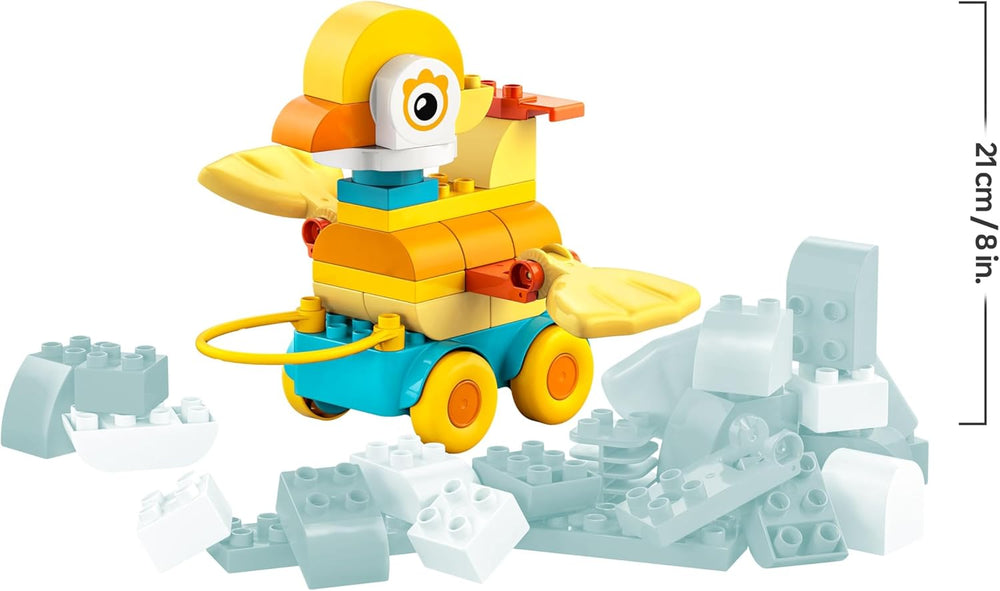 LEGO DUPLO Town Tiere auf Rädern 3-in-1-Set – Montessori Spielzeug zum Bauen von Ente, Fisch oder Hund mit Rädern und Ziehgriff – Geschenk für Mädchen und Jungen ab 2 Jahren – 10448