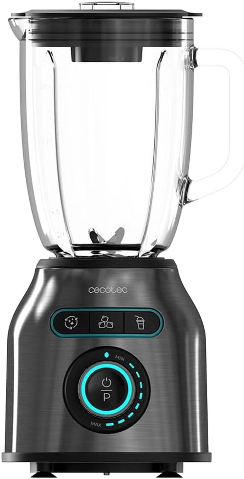 Cecotec Standmixer Power Black Titanium 2200MAX Smooth, 2200 W Maximale Leistung, 6 Klingen Aus Edelstahl, Ice-Crush-Funktion, Turbo- Und Smoothie-Funktion, Autoclean-Funktion Bucatarie Naty Shop Dunkel Inox 2200 W | 1,75 L