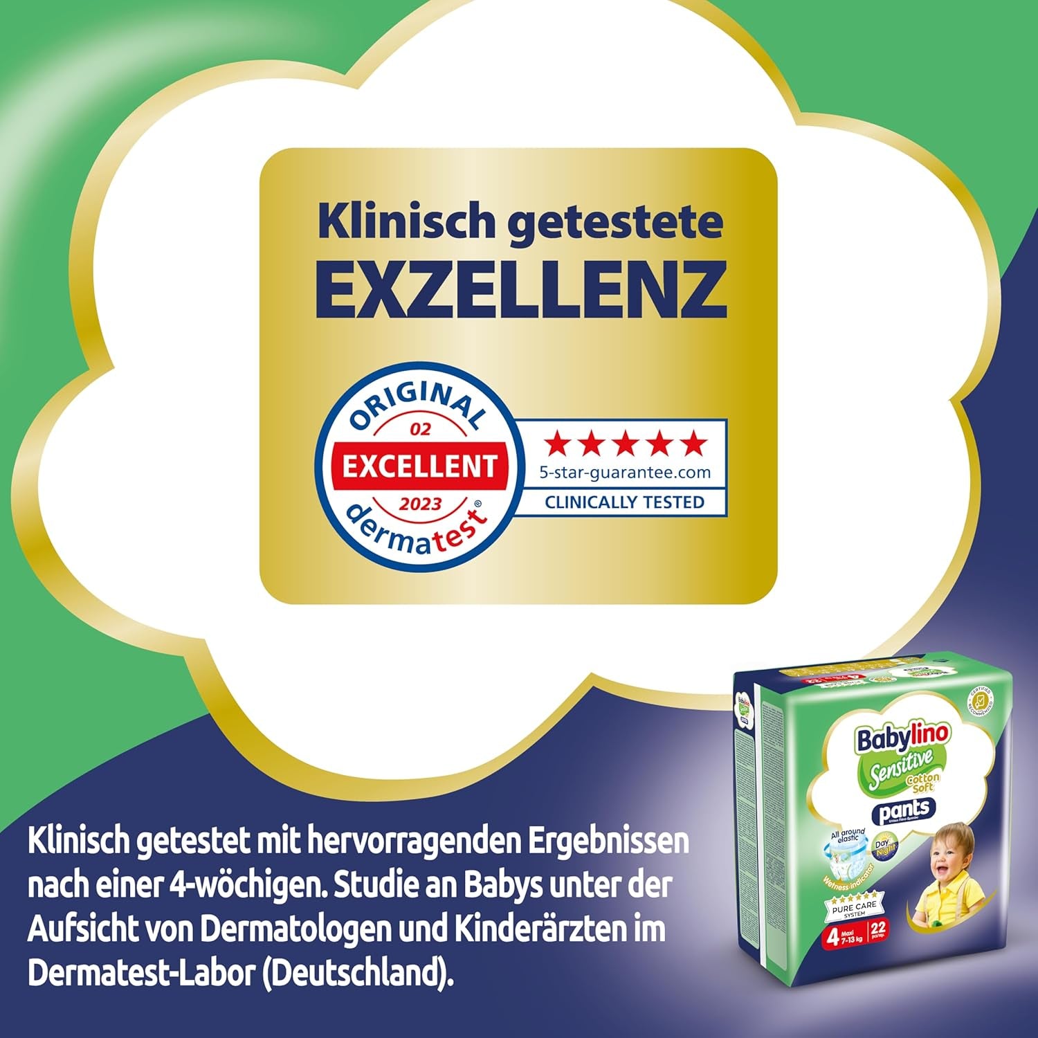 Windeln Sensitive Cotton Soft, Größe 4, Pants Maxi (7-13 kg), 22 Stück