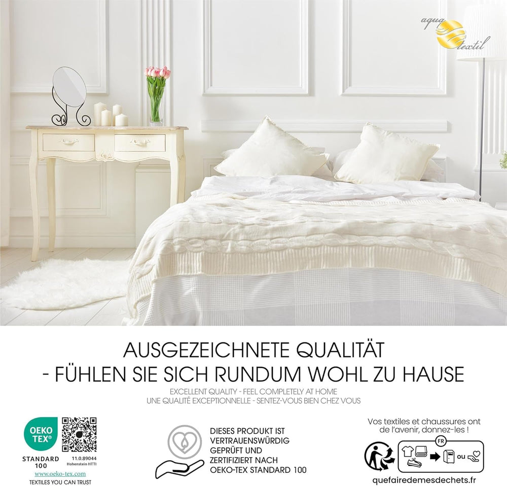 Aqua-Textil Soft-Touch-Set für Kinder, Bettdecke 100 x 135 cm, 250 g und 350 g, mit Kissen 40 x 60 cm, 150 g, Bettdecke 4 Jahreszeiten, Klimakontrolle, Öko-Tex, Bettdecken und Steppdecken, Naty Shop