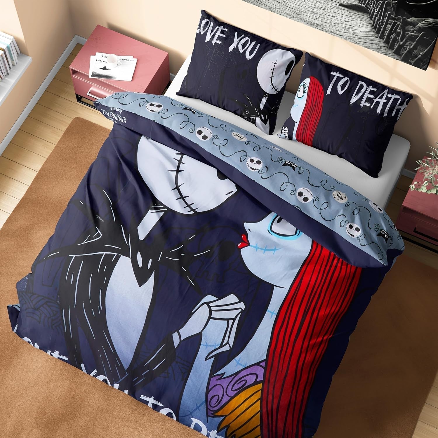 Lenjerie de pat pentru copii si adolescenti Lenjerie de pat - copii Naty Shop Black Jack Sally - Double