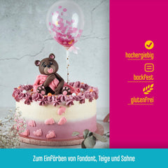 Pastă de colorant roz DECOCINO – 20 g – Colorant alimentar, ideal pentru colorarea prăjiturilor, fondantului și cremelor – Fără acizi grași azoici și gluten