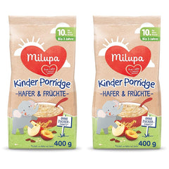 Milupa Babybrei – Hafer- und Früchtebrei, 10 Monate bis 3 Jahre Babynahrung, 1 x 400 g (2 Stück)