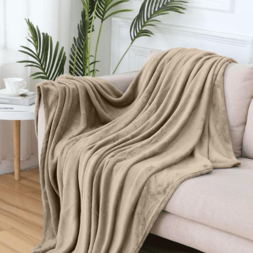 Komfortec pătură pufoasă, pătură confortabilă, pătură fleece, certificată Oeko-Tex, super moale, 150X200 Cm, 260 G/M², bej Paturi si Cuverturi Besuche den Komfortec-Store