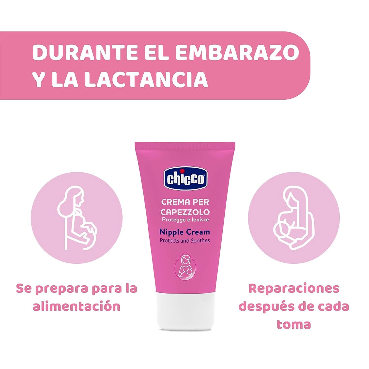 Chicco Brustwarzencreme, Bereitet Die Brustwarze Auf Das Stillen Vor, Nährend, Parfümfrei Und Sicher Für Kinder, Hinterlässt Keine Flecken Auf Dem Gewebe Accessories Food and Breastfeeding Bebe Naty Shop