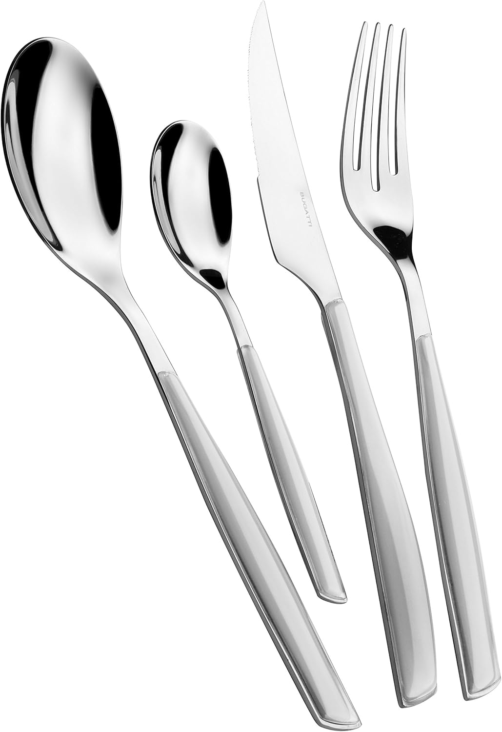 BUGATTI Glamour, Besteckset für 6 Personen, 24-teilig, Edelstahl 18/10, Naty Shop Aschgrau