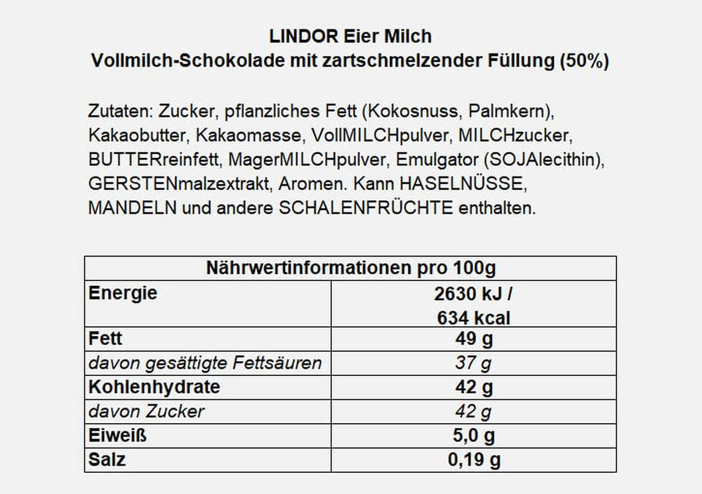 LINDOR-Eier mit Lindt-Schokolade | 4 Kartons à 450 g | LINDOR-Eier mit zartschmelzender Vollmilchschokolade, weißer, dunkler und Haselnussfüllung | Osterschokolade | Geschenk aus Schokolade | Ostereier | Schokoladeneier