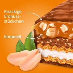 Knoppers Erdnussriegel – 1 x 200 g (5 Riegel) – Milchschokoladenriegel mit Erdnusscreme, gehackten gesalzenen Erdnüssen, Karamell und Milchschokolade