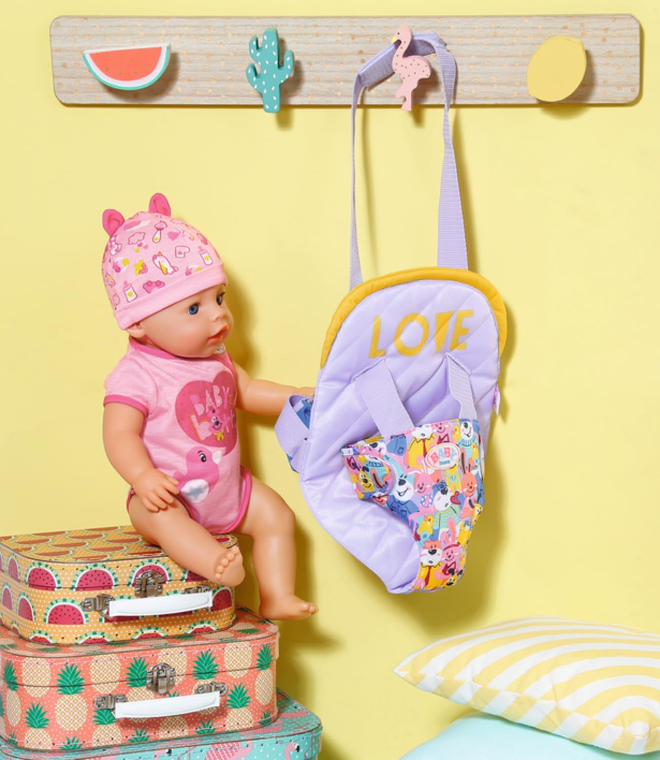 BABY born Puppentrage für Kinder mit verstellbarem Gurt für 36 cm und 43 cm Puppen, 828038 Zapf Creation