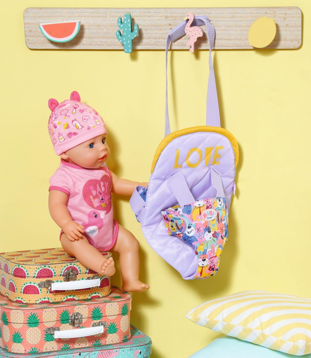 BABY born Puppentrage für Kinder mit verstellbarem Gurt für 36 cm und 43 cm Puppen, 828038 Zapf Creation
