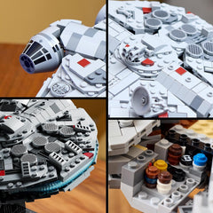LEGO Star Wars 75375 Millenium Falke – Raumschiff-Modell für Erwachsene mit Display-Ständer und Namensschild als Coole Schreibtischdeko – Geschenk für Fans von Eine Neue Hoffnung