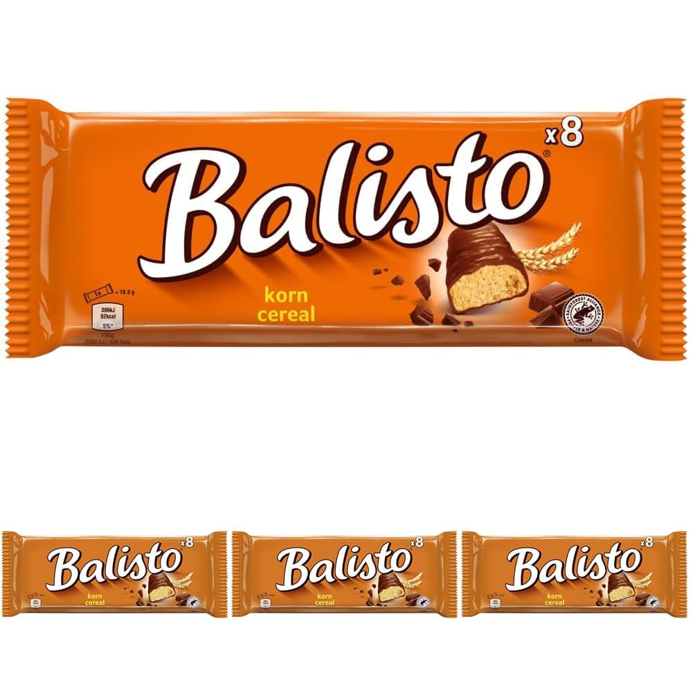 BALISTO® Pachet multiplu Muesli, Cereale și Struguri Uscați, 8x18.5g