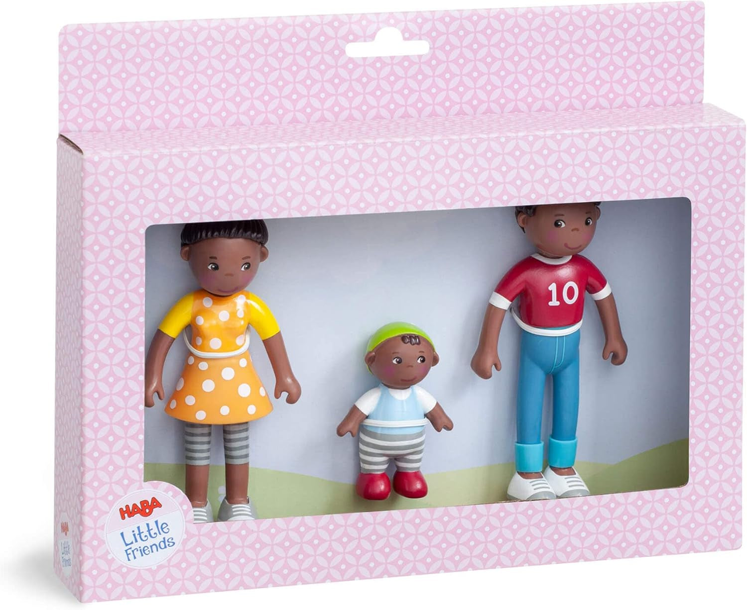 HABA 306696 - Set de joacă Little Friends Family Time, accesorii pentru păpușă flexibilă, vârste 3+