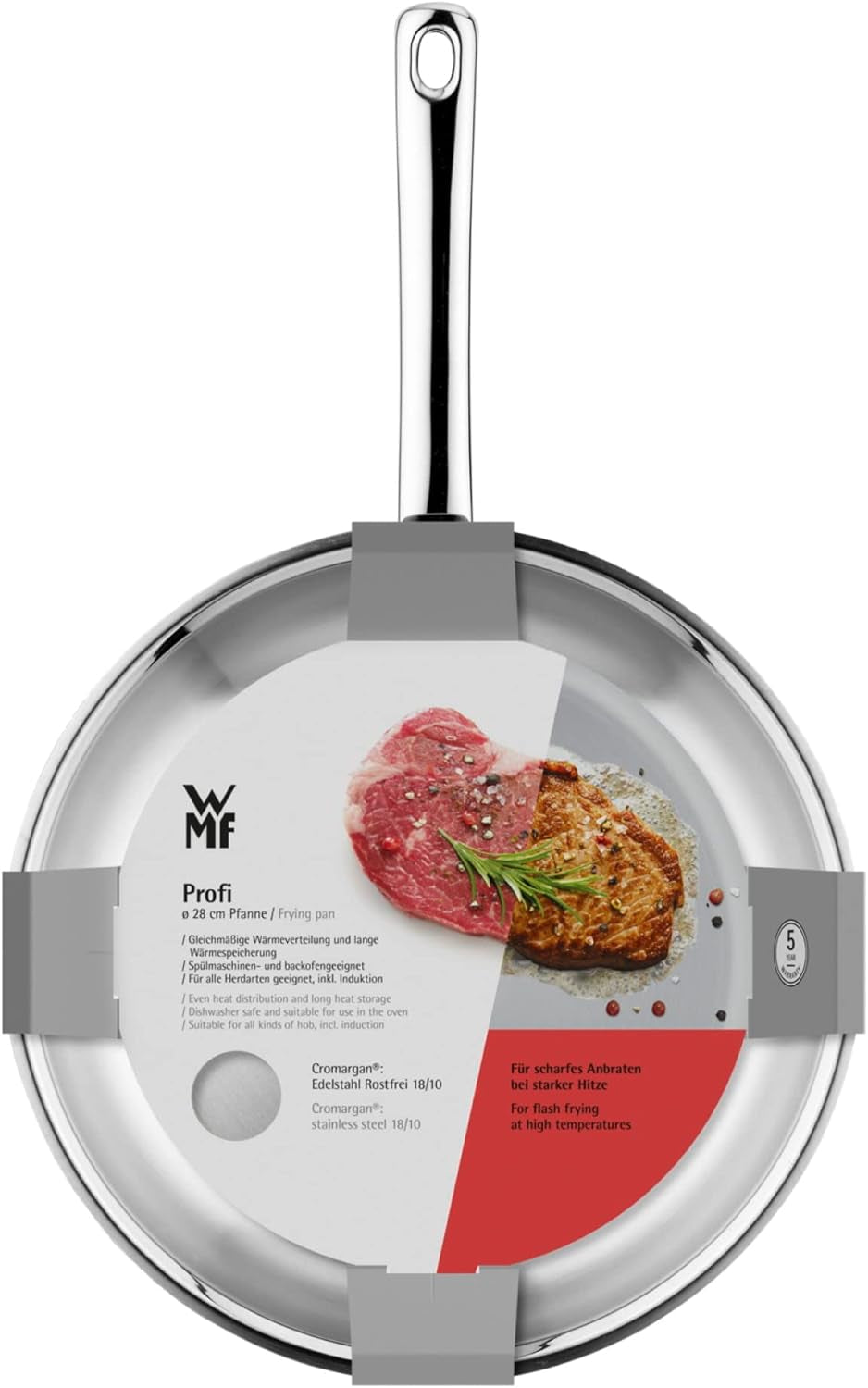 WMF Profi Edelstahlpfanne 24 cm Induktion, Edelstahlpfanne Cromargan Töpfe und Pfannen Naty Shop