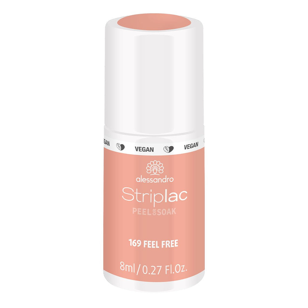 UV-Nagellack alessandro Striplac Coral Sunshine – Zart und langanhaltend – Einfache Entfernung dank der Entfernungstechnologie – Vegan und tierversuchsfrei – 8 ml