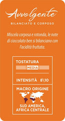 Caffè Mauro - Cafea boabe - 1 Kg - Amestec Avvolgente - Prăjire medie - Intensitate 8/10 - Made in Italy Cafea Naty Shop