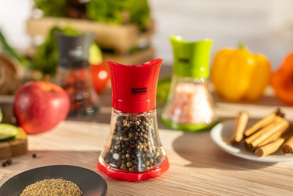 KUHN RIKON Gewürzmühle Mini (grün), Kunststoff, 12 x 12 x 8 cm Mühlen und Hobel Naty Shop