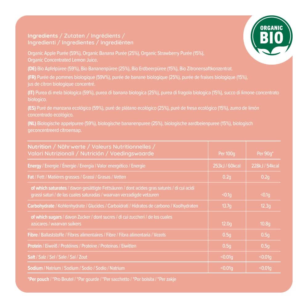 Mama Bear, Bio-Püree verschiedene Früchte, Set 6 x 90 Gramm Mutter und Kind Naty Shop